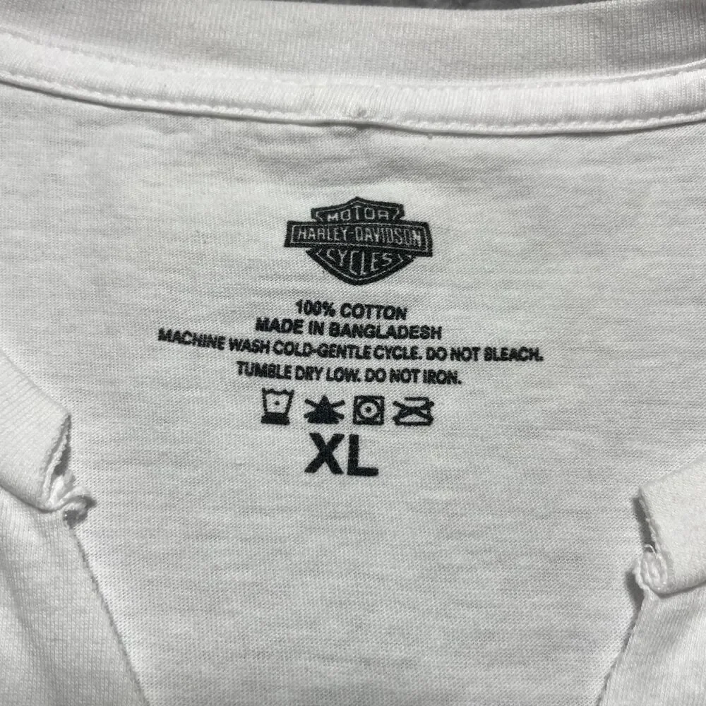 Harley-Davidson Shirt Men XL White United We Ride Sleeveless V-Notch Graphic - Picture 4 of 5